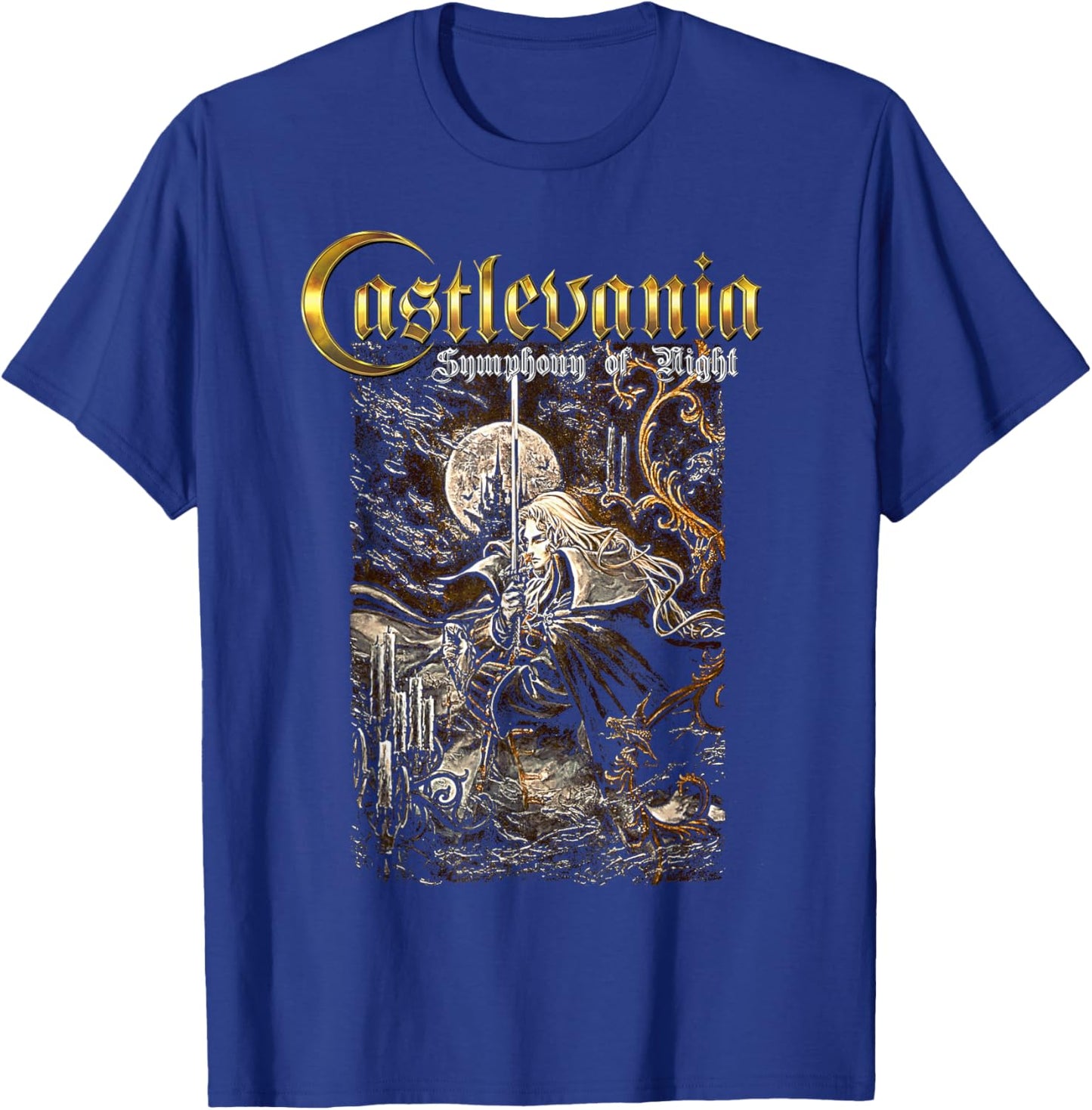 Castlevania Symphony Box Art Gothic Moon Night Retro Gamer T-Shirt - T-Shirt | Royal