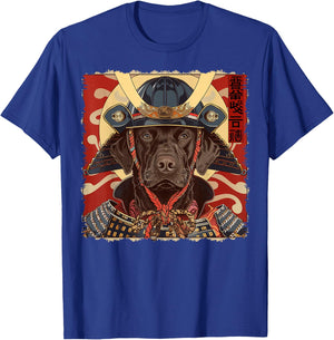 Chocolate Lab Labrador Retriever Dog Japanese Art Samurai T-Shirt - T-Shirt | Royal