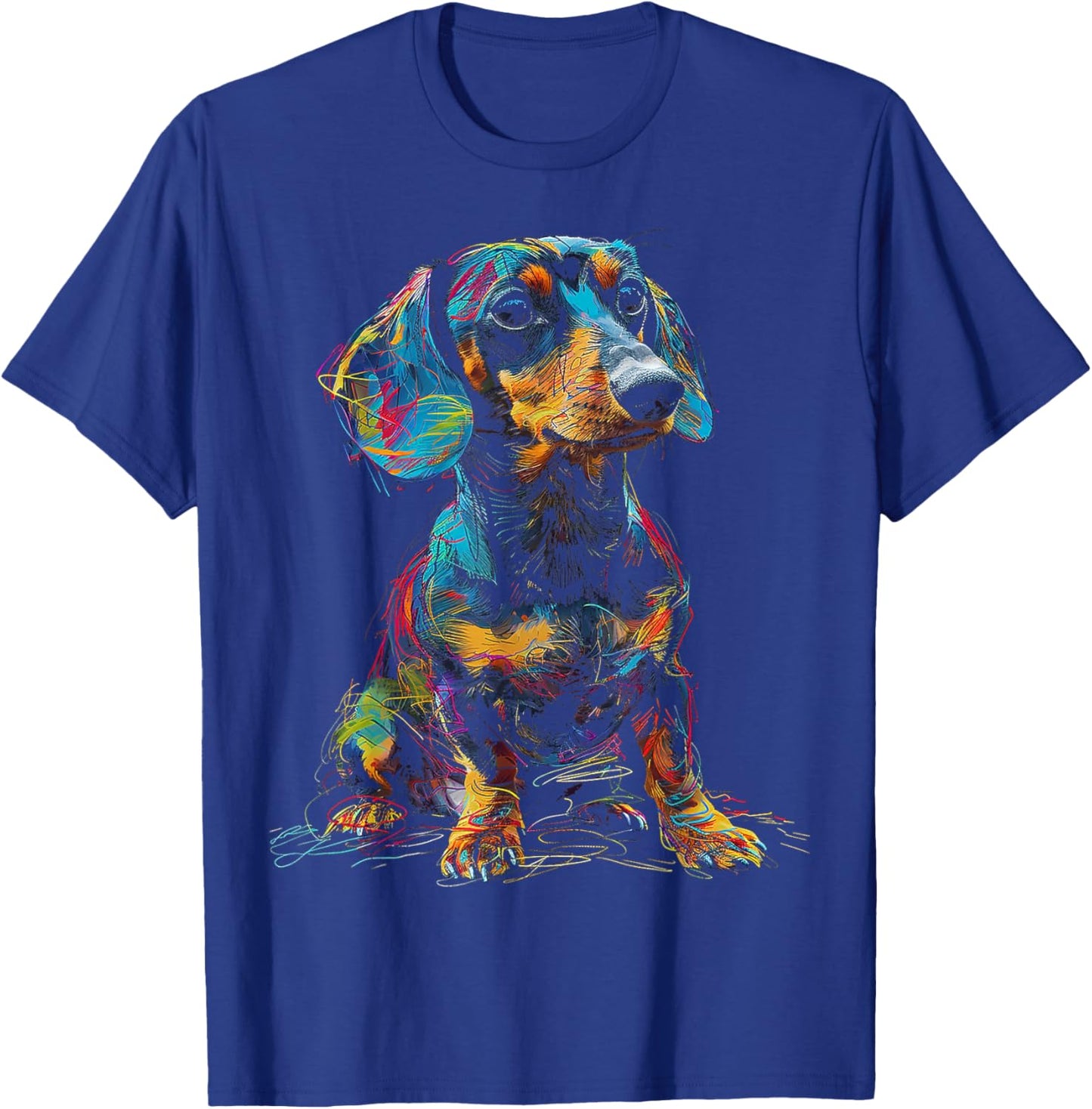 Dachshund Motif Pet Illustration Dog Dachshund Men Women Kids T-Shirt - T-Shirt | Royal