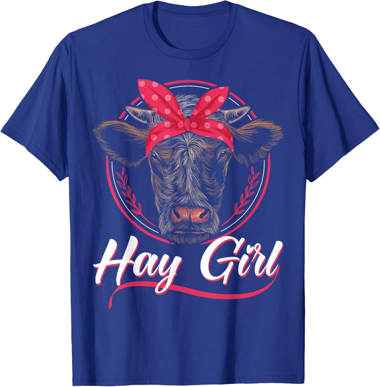 Hay Girl Farming Heifer Calf Cattle Lover Bandana T-Shirt - T-Shirt | Royal