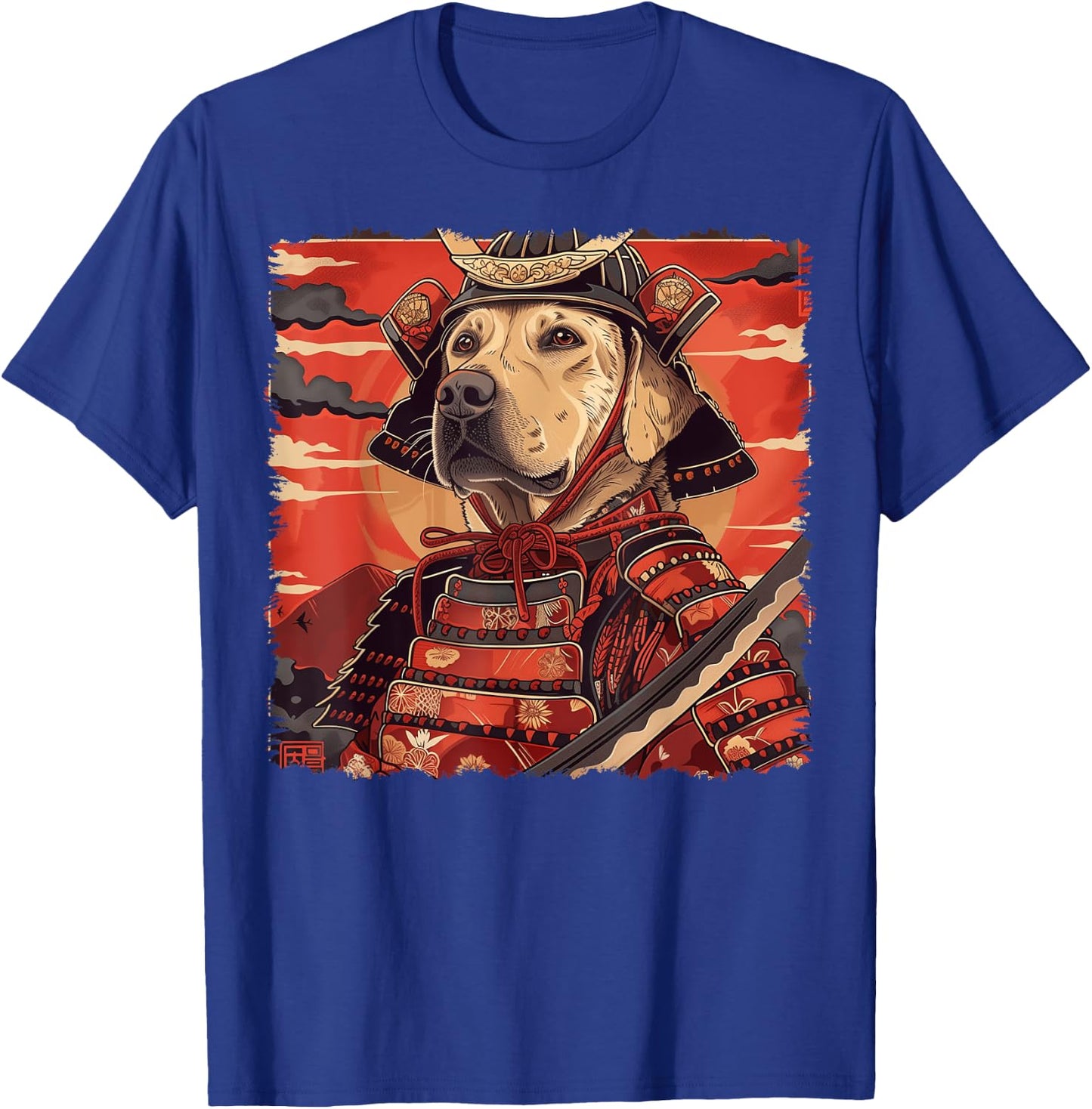 Labrador Retriever Dog Lab Japanese Samurai Ukiyo-e Vintage Men Women Kids T-Shirt - T-Shirt | Royal