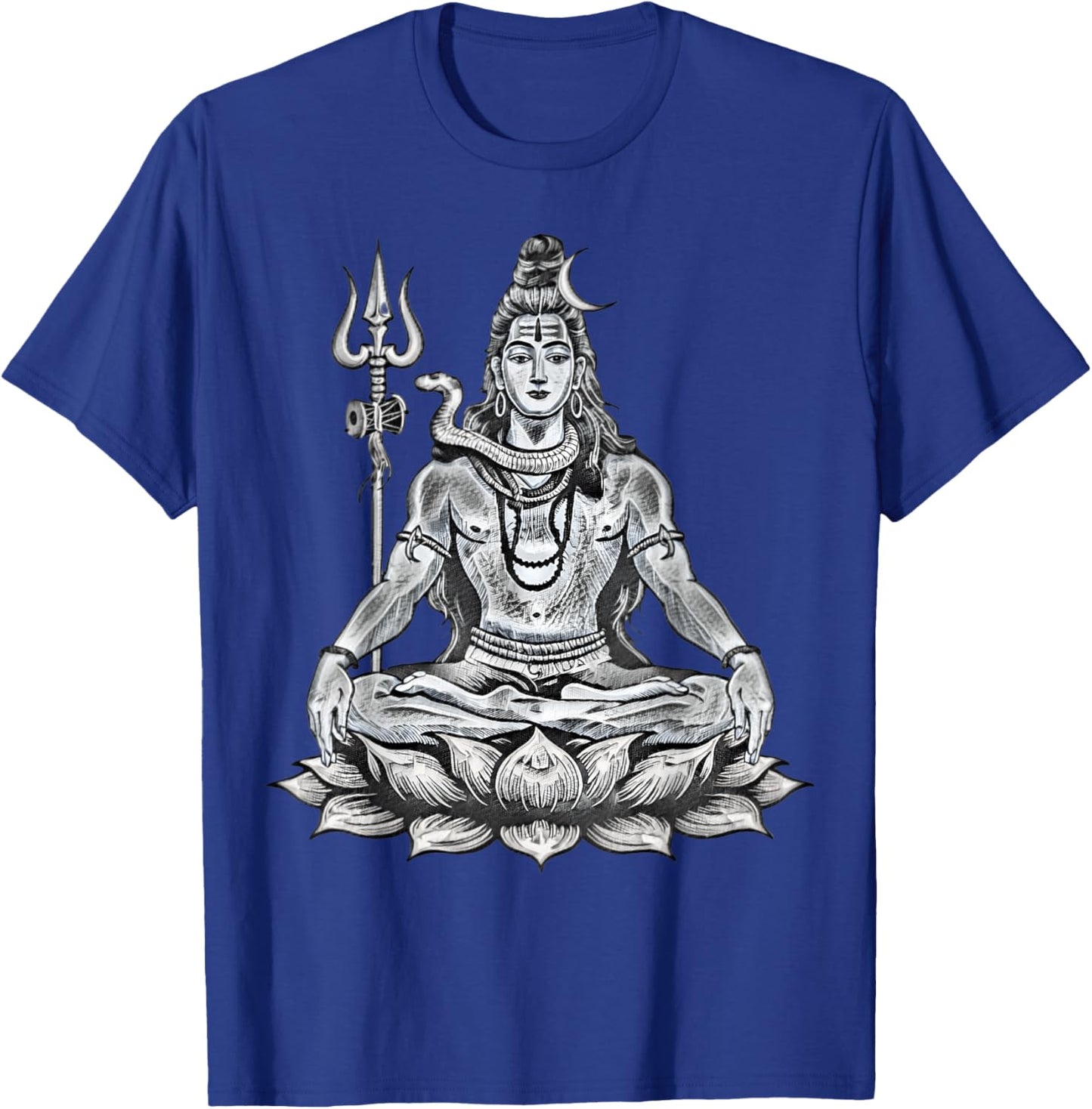 Lord Shiva On Lotus Perfect For Hindu Devotees Men Women T-Shirt - T-Shirt | Royal