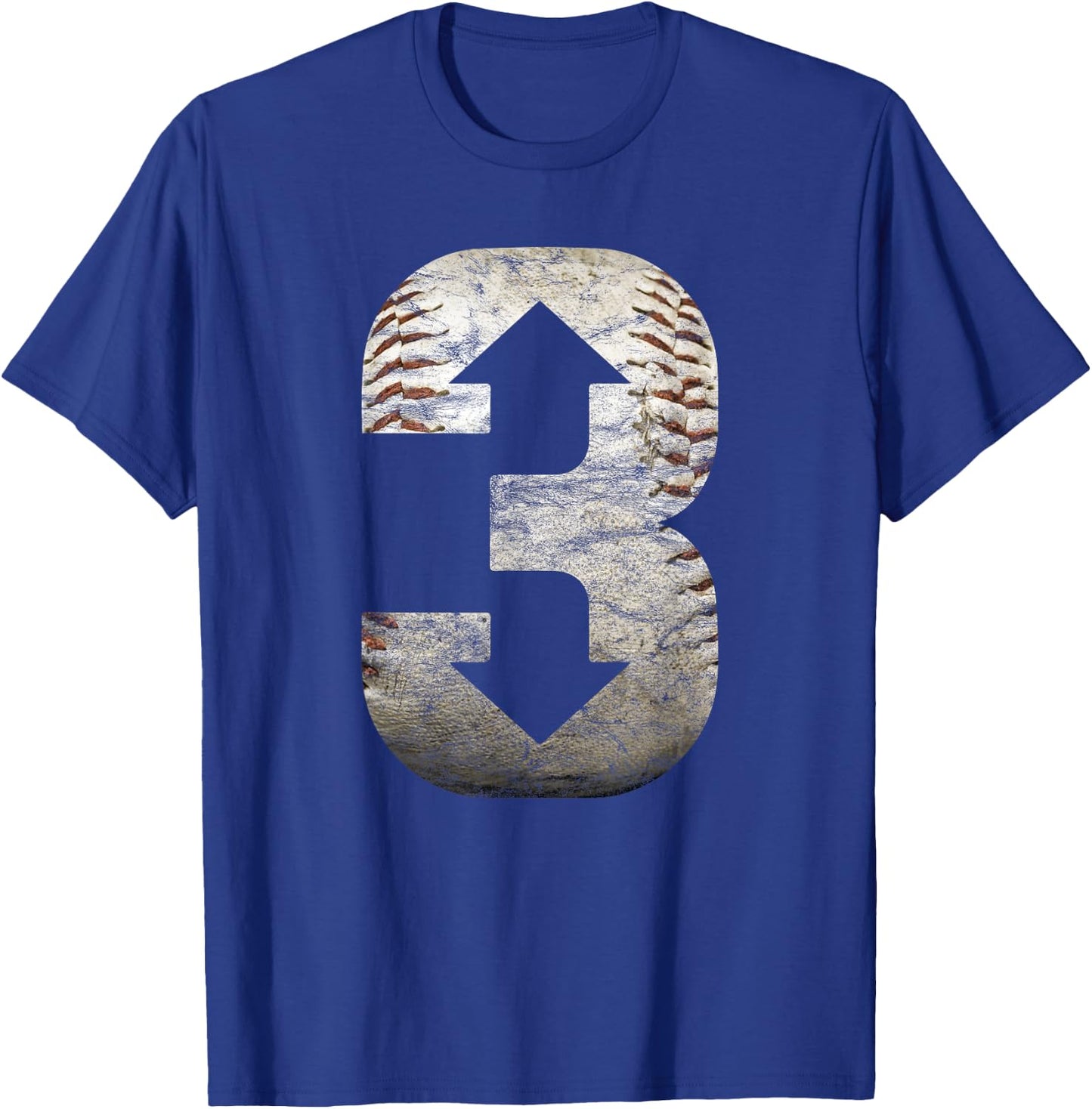 3 Up 3 Down | Three Up Three Down Baseball T-Shirt - T-Shirt | Royal