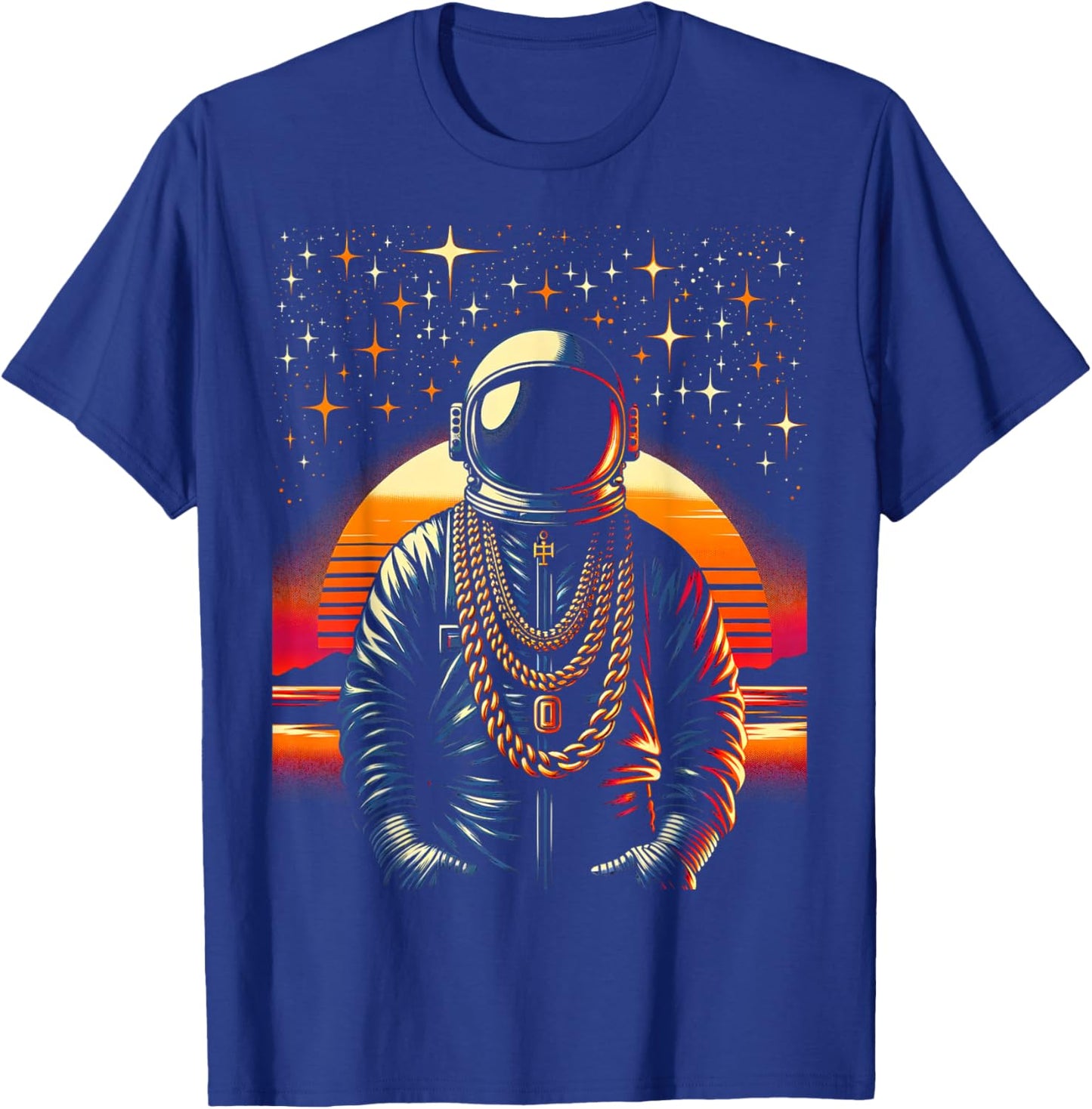 Hip Hop Astronaut | Men Women (S-6XL) | Graphic T-Shirt - T-Shirt | Royal