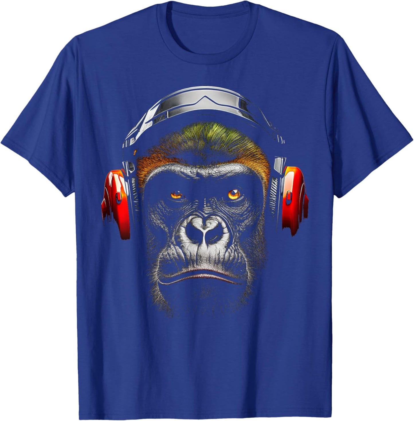 Gorilla Drawing Animal Headphones Artwork Gorilla T-Shirt - T-Shirt | Royal
