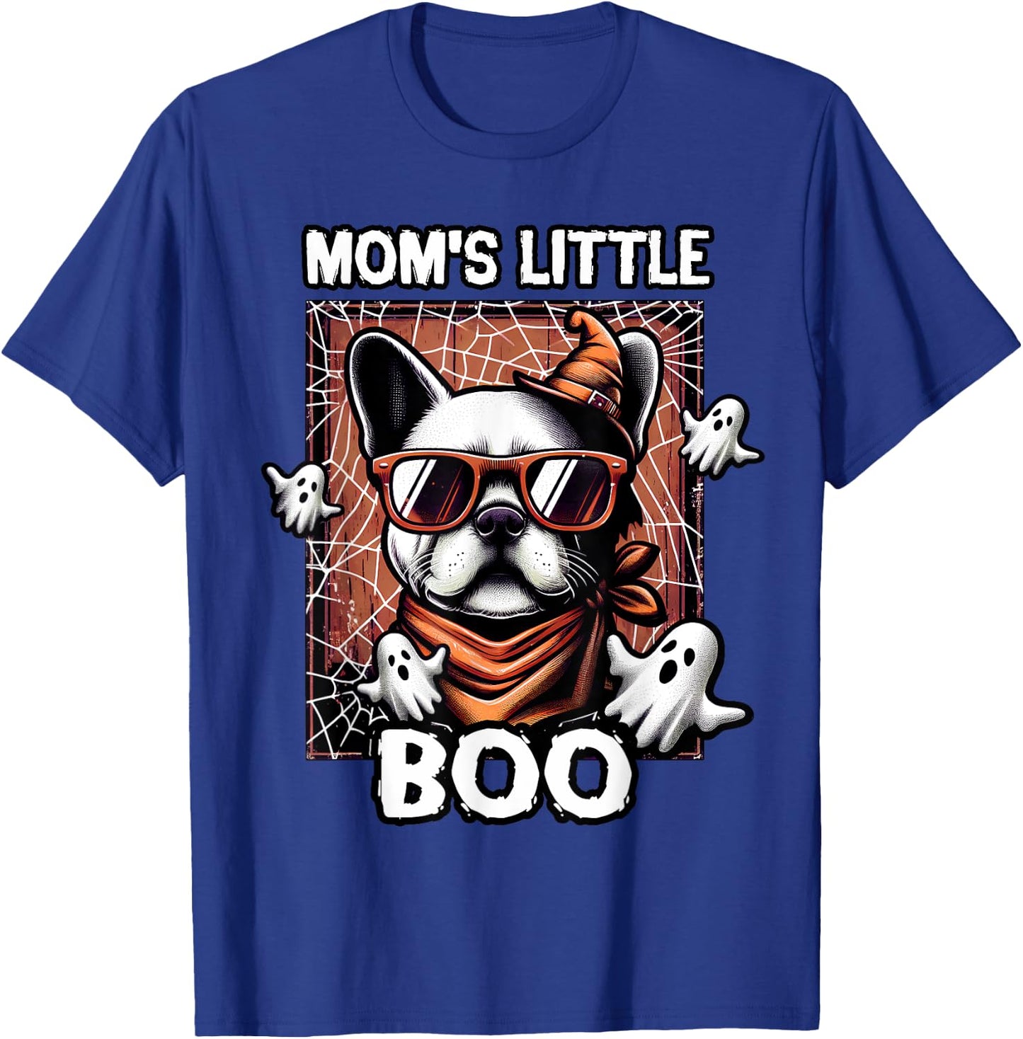 Frenchie Mom's Little Boo French Bulldog Halloween Dog T-Shirt - T-Shirt | Royal