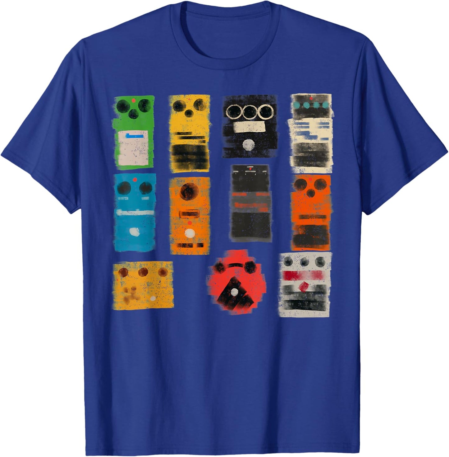 Guitar Effect Pedals Impressionist Painting Music T-Shirt - T-Shirt | Royal