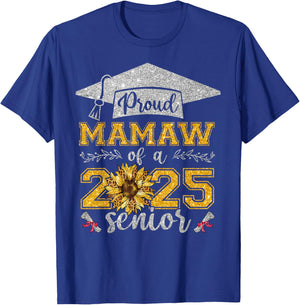 Proud Mamaw Of A Class Of 2025 Senior Graduate T-Shirt - T-Shirt | Royal
