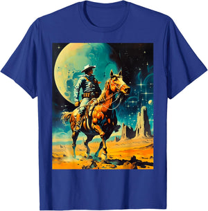 The Space Cowboy Retro Scifi T-Shirt - T-Shirt | Royal