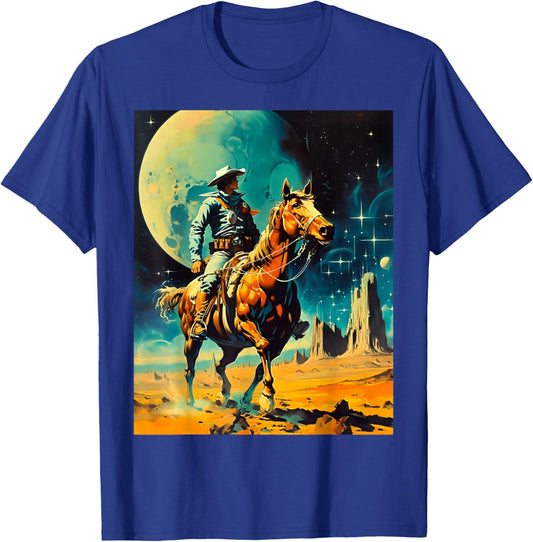 The Space Cowboy Retro Scifi T-Shirt - T-Shirt | Royal