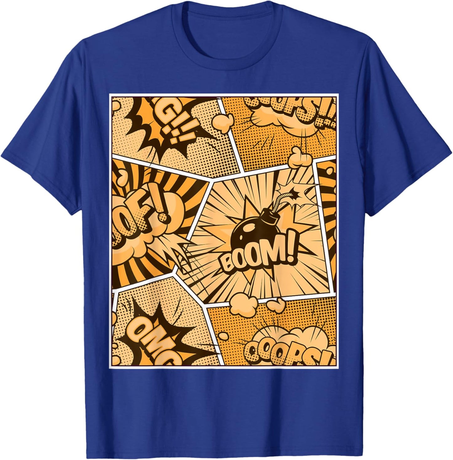 Orange Comic Book Orange Color Graphic T-Shirt - T-Shirt | Royal