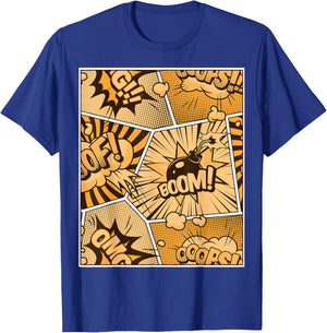 Orange Comic Book Orange Color Graphic T-Shirt - T-Shirt | Royal