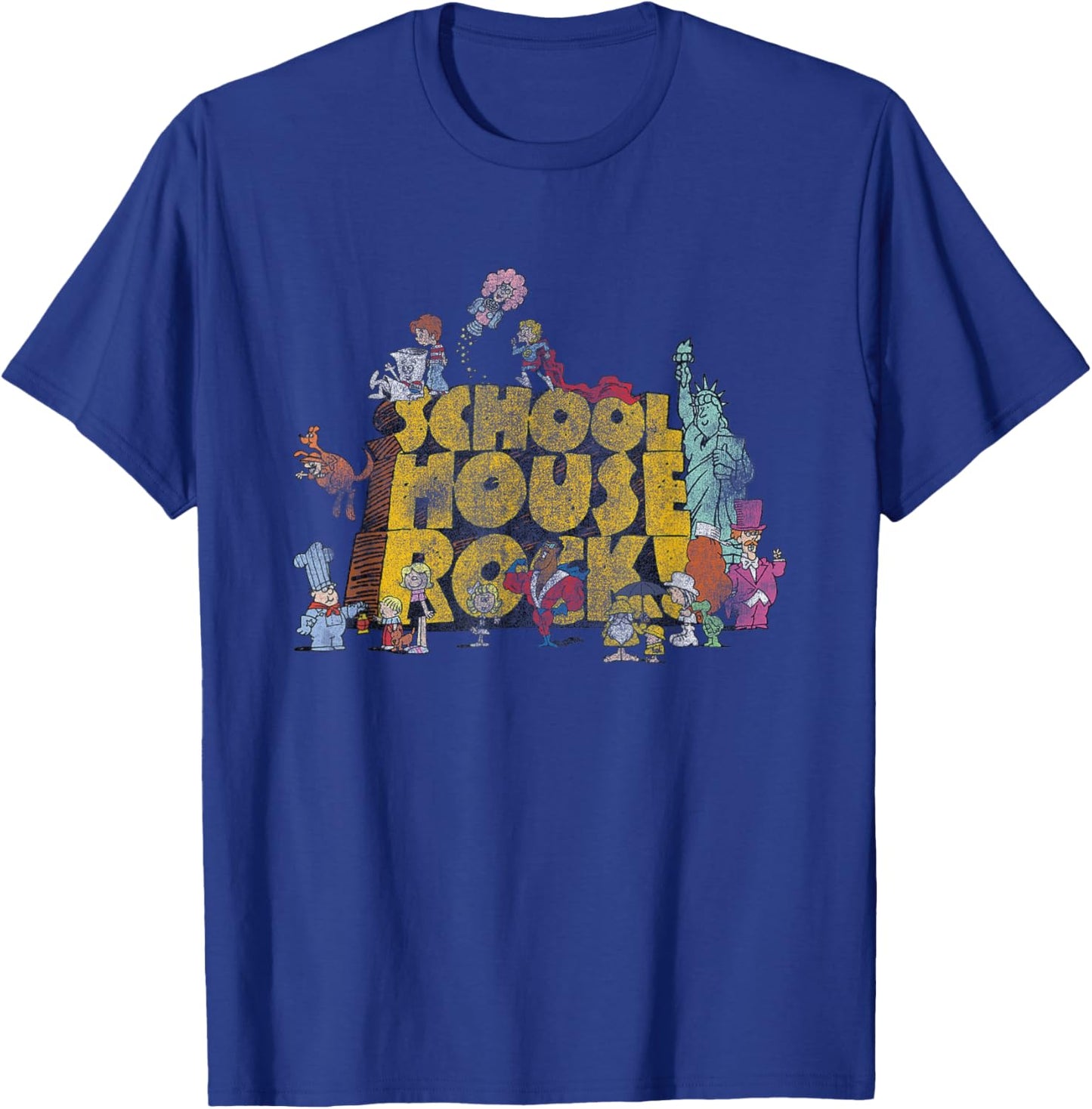 Schoolhouse Rock Classic Cartoon Show Logo Vintage Cartoon T-Shirt - T-Shirt | Royal