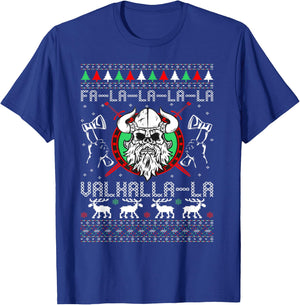 Falalala Valhalla La Ugly Christmas Sweaters T-Shirt - T-Shirt | Royal