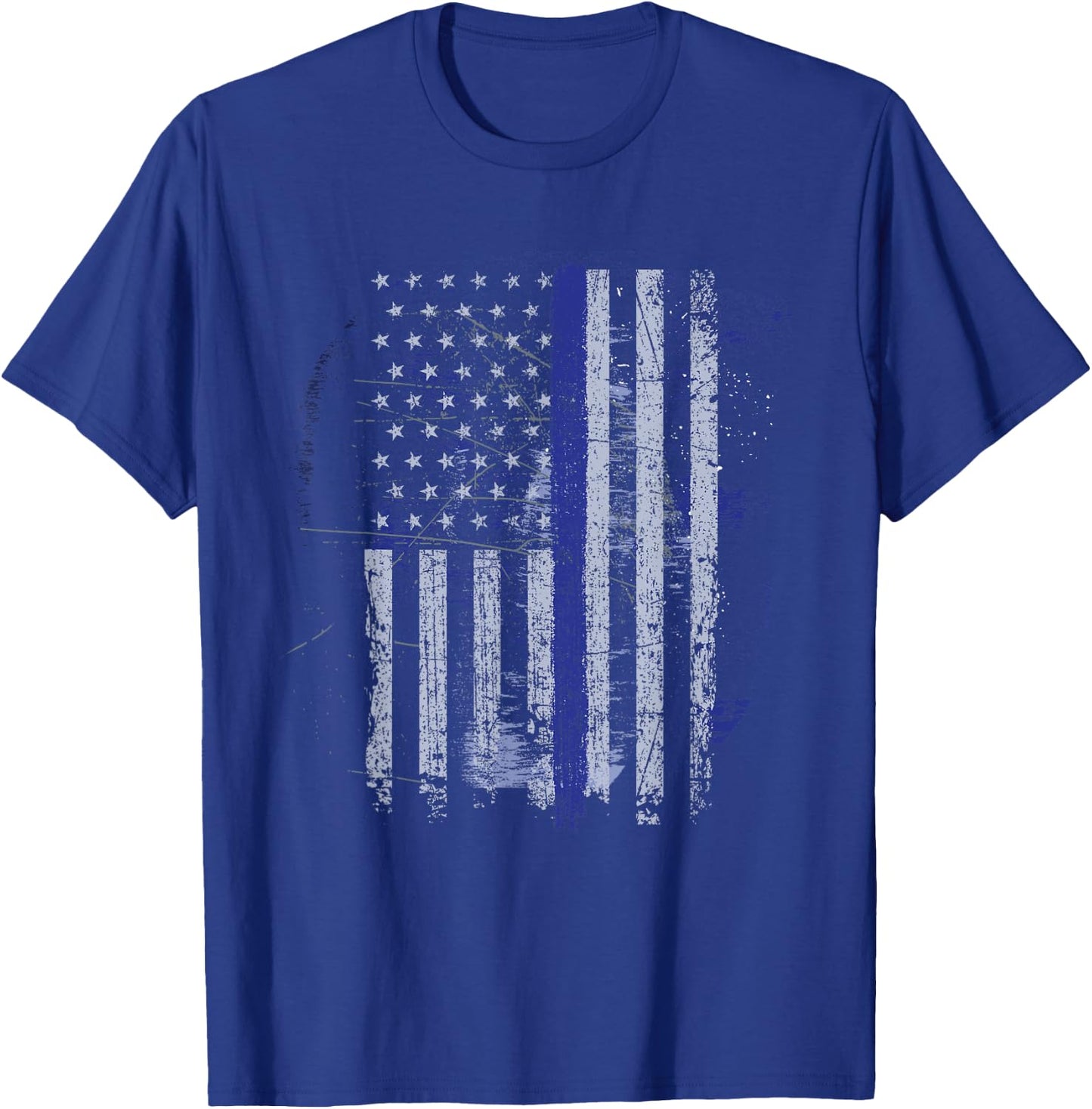 Thin Blue Line Flag Back The Blue Patriotic Police T-Shirt - T-Shirt | Royal