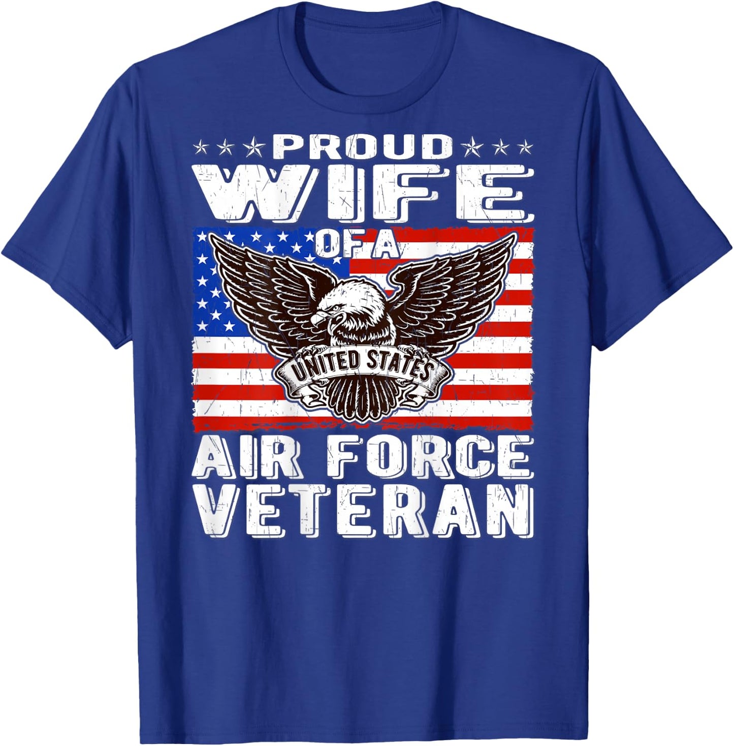 Proud Wife Of US Air Force Veteran Patriotic Military Spouse Men T-Shirt - T-Shirt | Royal