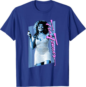 Tina Turner Blue Stripes T-Shirt - T-Shirt | Royal