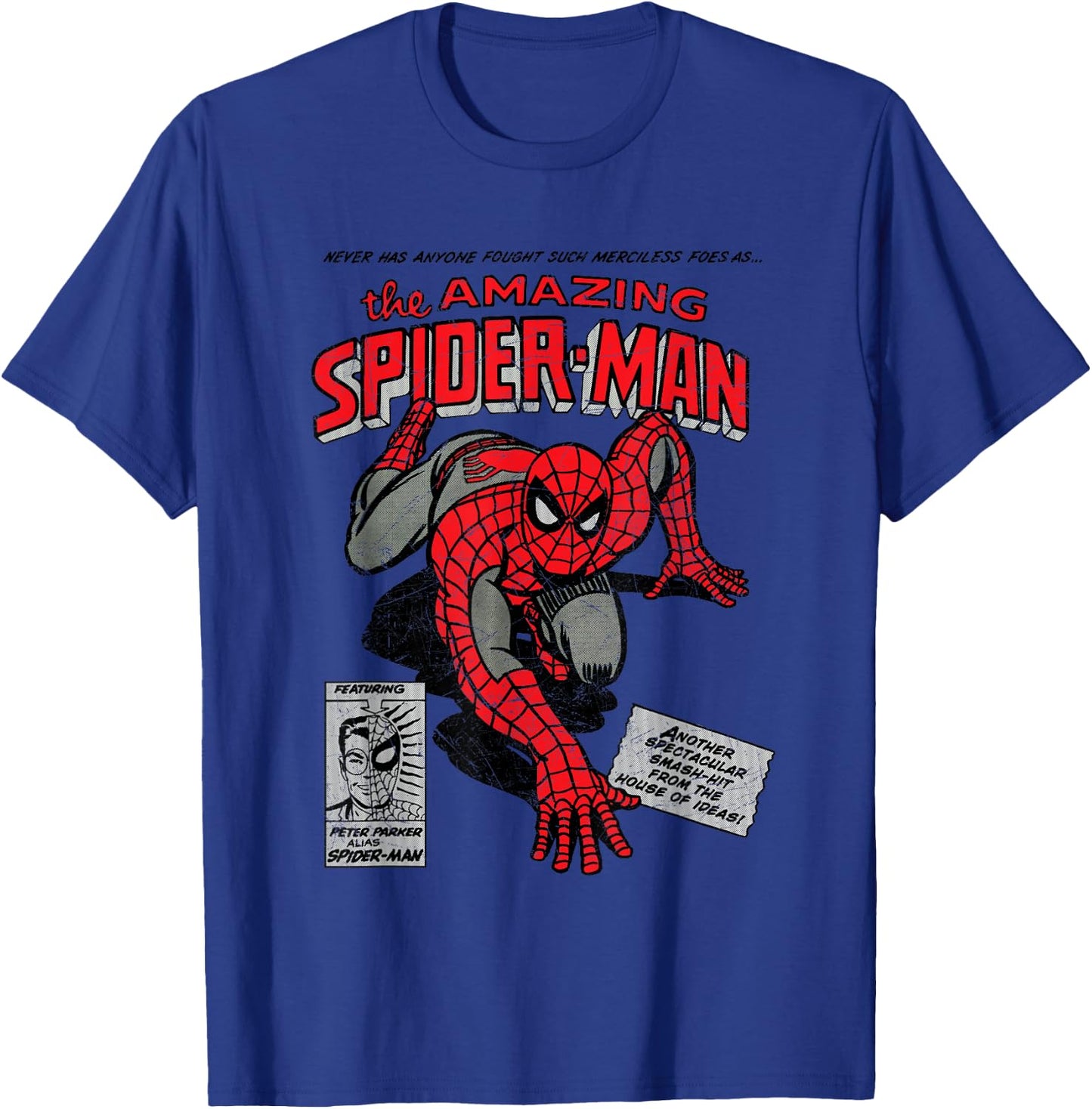 Marvel Spider-Man Retro Comic T-Shirt - T-Shirt | Royal