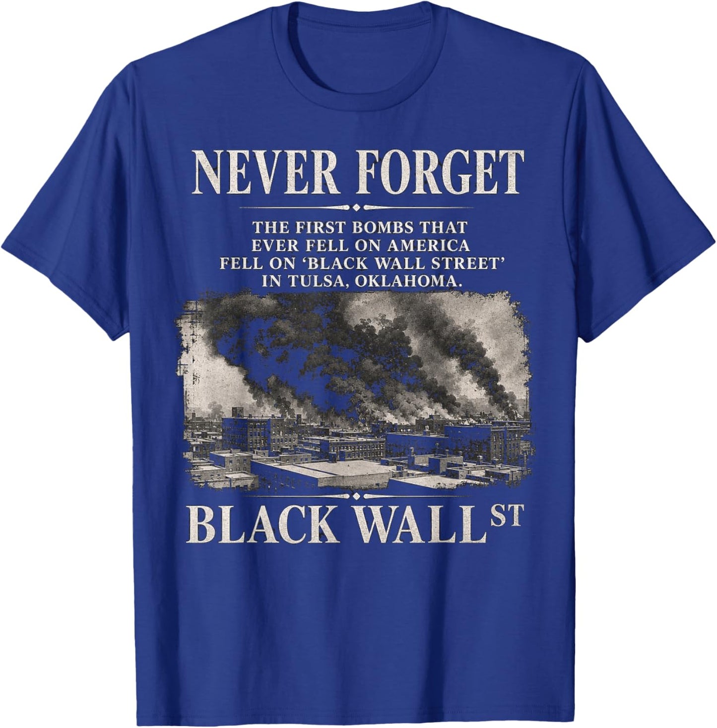 Black Wall Street Historical Illustration T-Shirt - T-Shirt | Royal