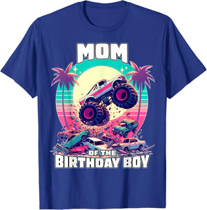 Monster Truck Mom of The Birthday Boy Shirt for Mom Women T-Shirt - T-Shirt | Royal