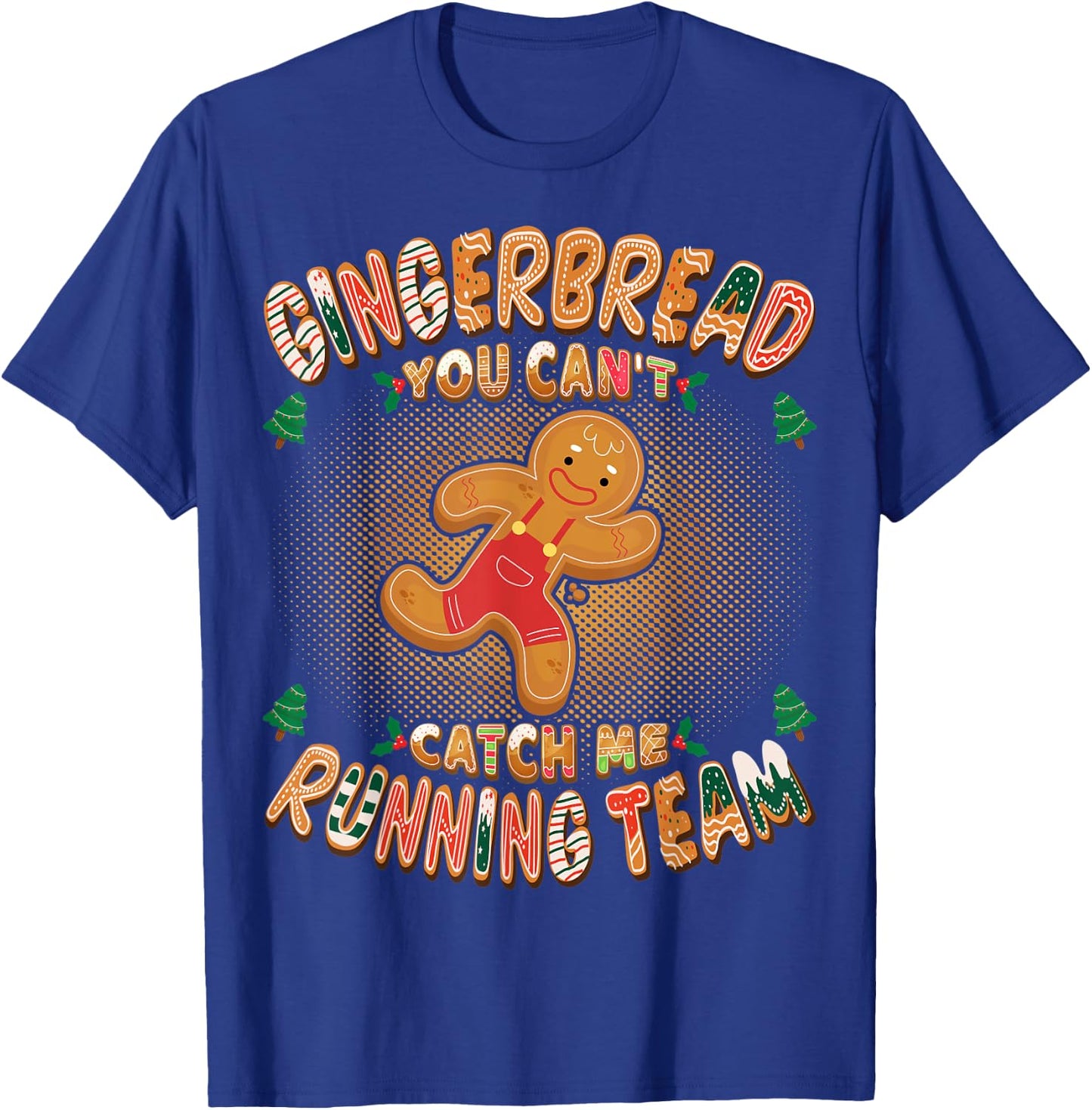 Gingerbread Running Team Funny Gingerbread Christmas T-Shirt - T-Shirt | Royal