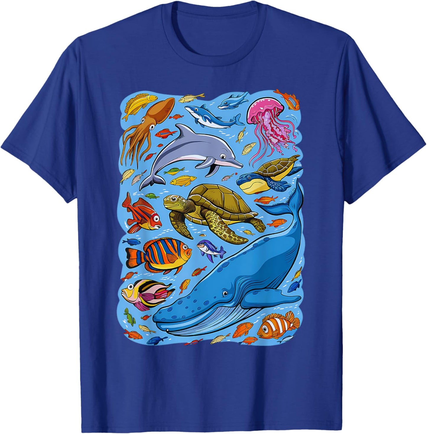 Sea Creature Animal Marine Ocean Life Kids Boys Teens T-Shirt - T-Shirt | Royal
