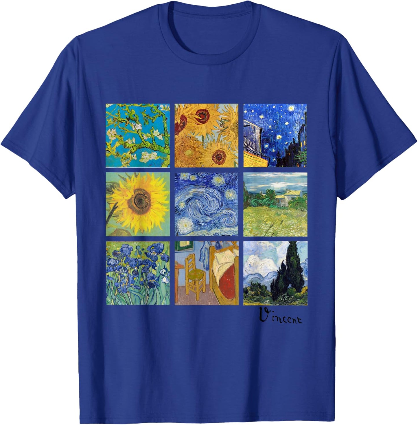 Van Gogh Paintings, Sunflowers, Starry Night T-Shirt - T-Shirt | Royal