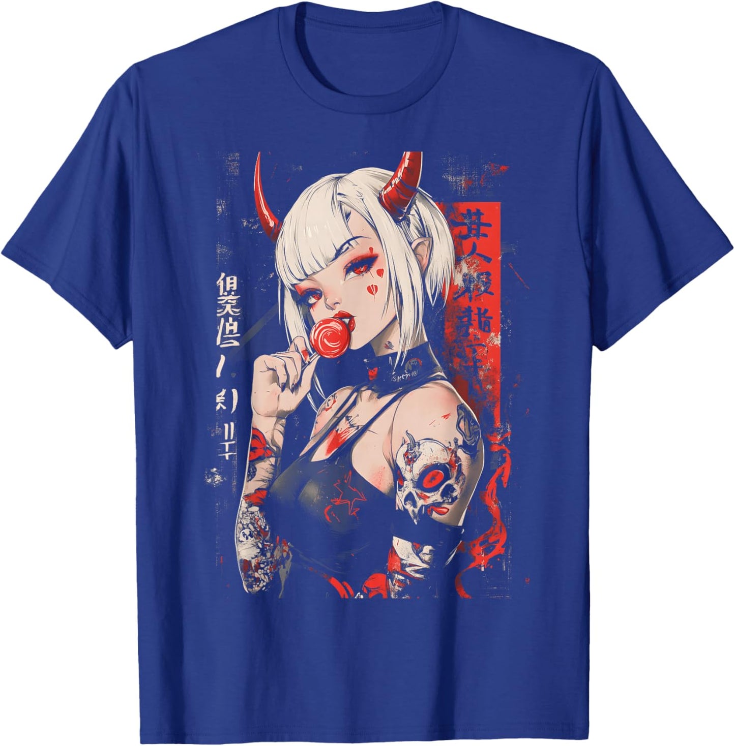 Goth Grunge Girl Waifu Demon Anime Horror Alt Aesthetic T-Shirt - T-Shirt | Royal
