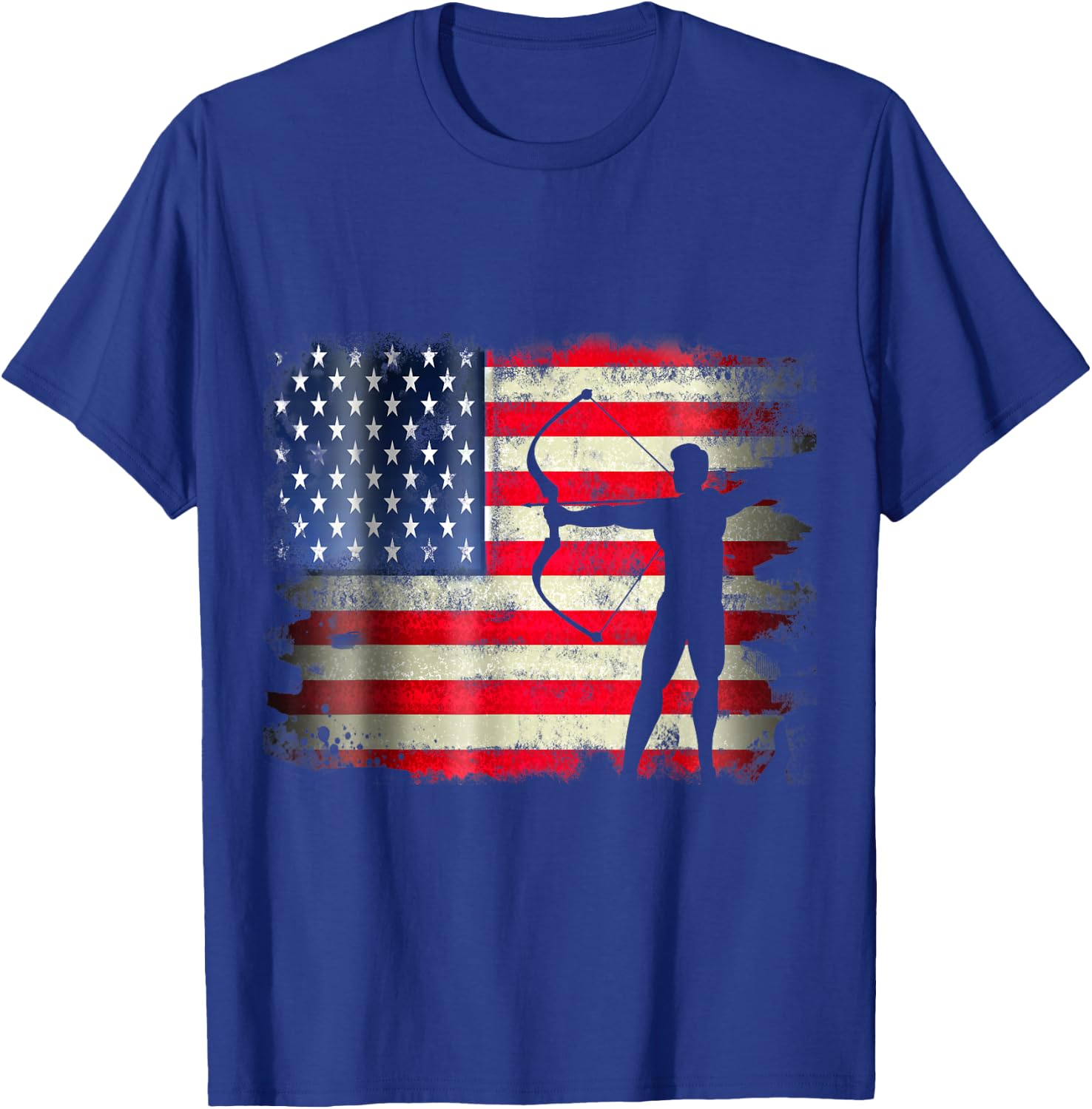 Archery Patriotic American Flag 4th of July Archer Women Kids Men T-Shirt - T-Shirt | Royal
