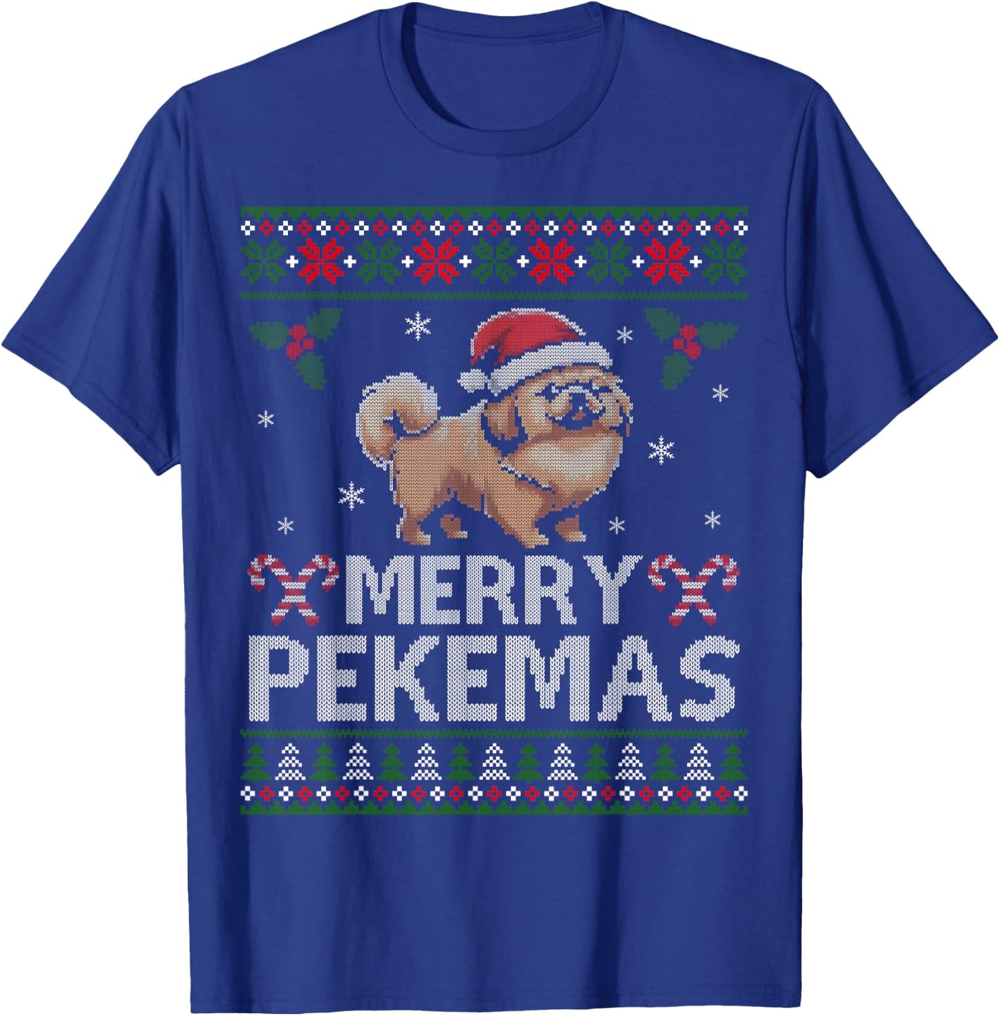 Pekingese Dog Lover Christmas Ugly Xmas Sweater Peke Gift Women Kids T-Shirt - T-Shirt | Royal