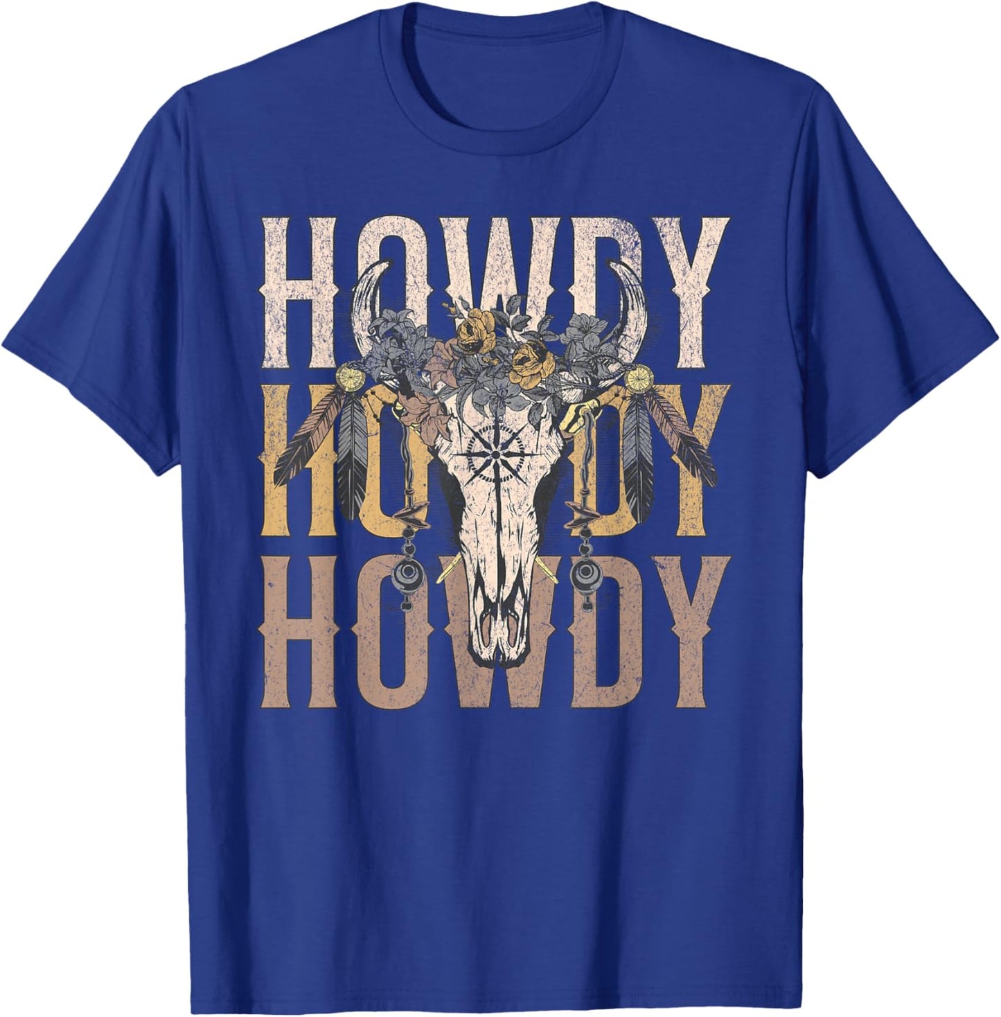Howdy Southern Western Cowgirl Country Rodeo T-Shirt - T-Shirt | Royal