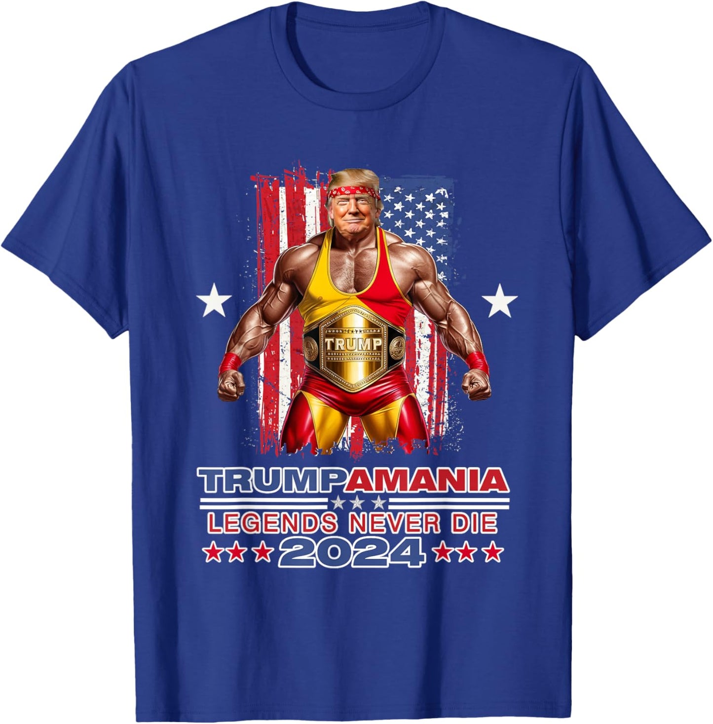 Retro Trump Funny Wrestling Meme Trumpamania 2024 T-Shirt - T-Shirt | Royal
