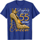 55 Year Old Gifts High Heels Stepping Into My 55th Birthday T-Shirt - T-Shirt | Royal
