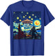 Funny UFO Bigfoot Starry Night Alien Art Hiking Yeti Camping T-Shirt - T-Shirt | Royal