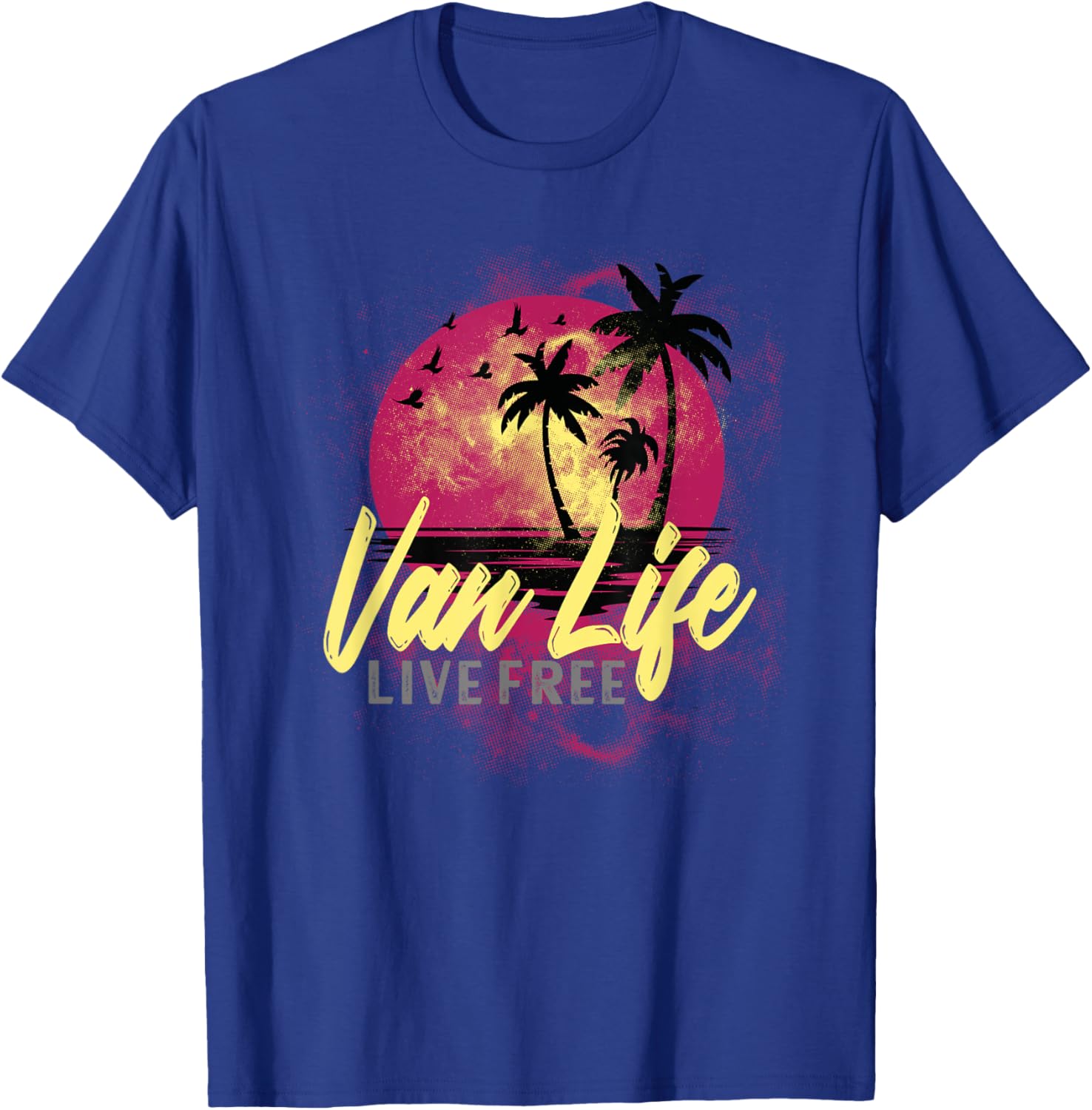 Retro Vintage Van Life is the Real Adventure T-Shirt - T-Shirt | Royal