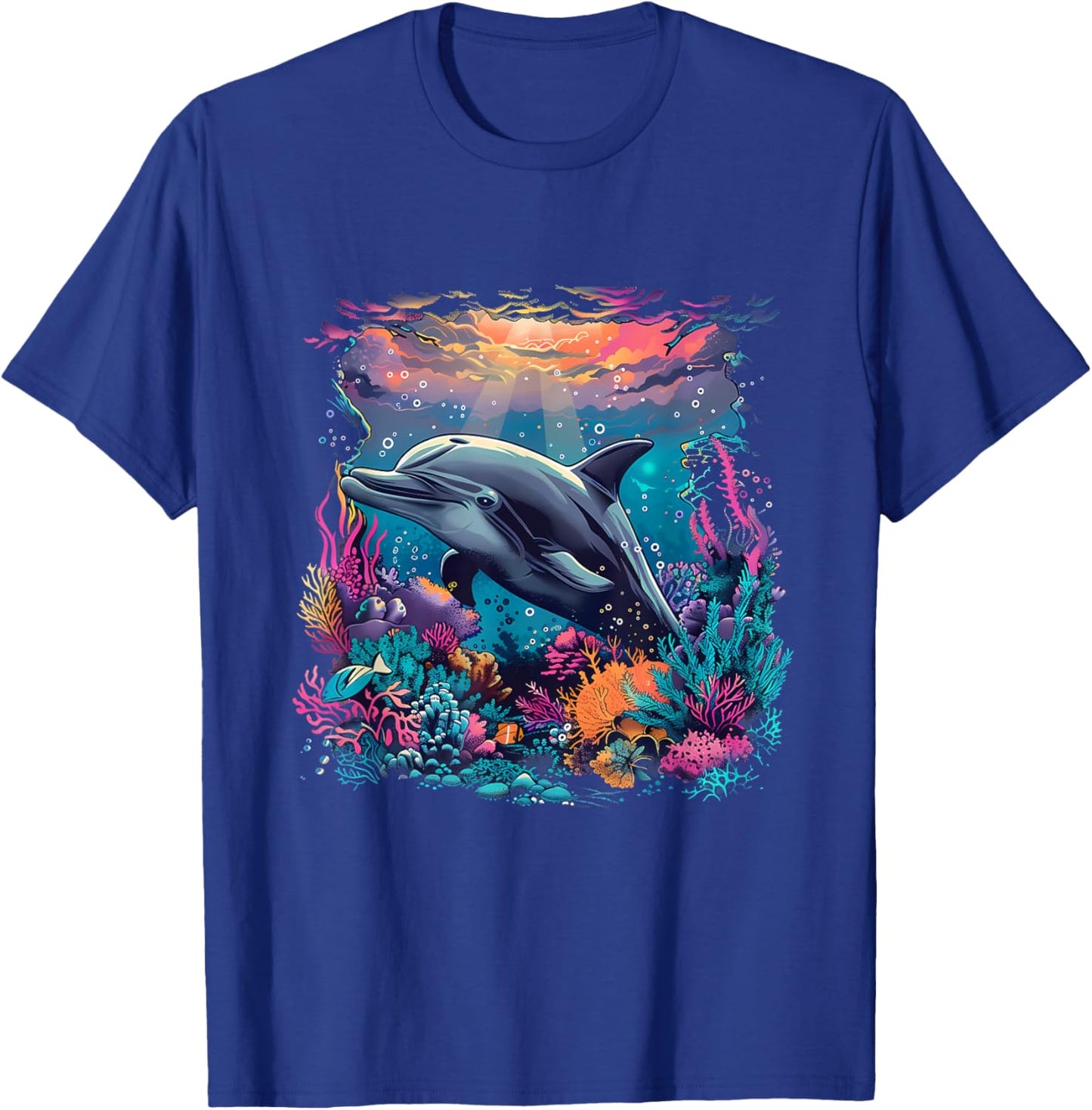 Dolphin Marine Sea Ocean Animal Motif Dolphin Lover T-Shirt - T-Shirt | Royal