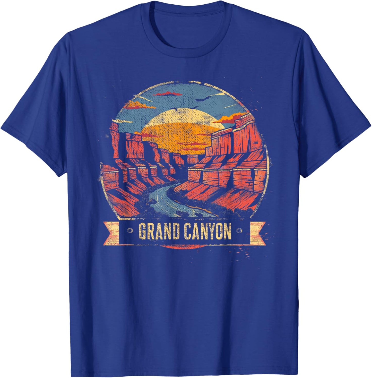 Grand Canyon - US National Park Vintage Men Women Kids Retro T-Shirt - T-Shirt | Royal