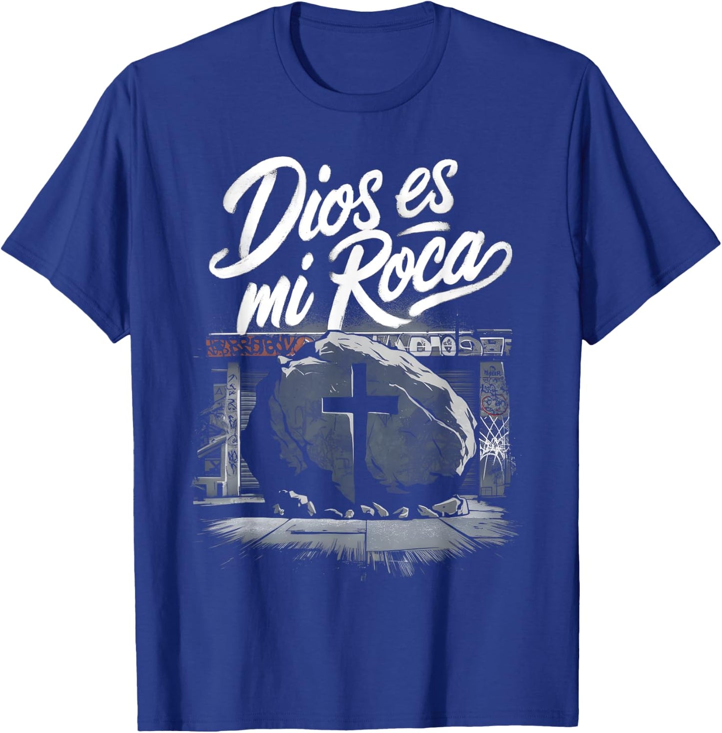 Dios Es Mi Roca Chicano Mexican Culture Faith God T-Shirt - T-Shirt | Royal
