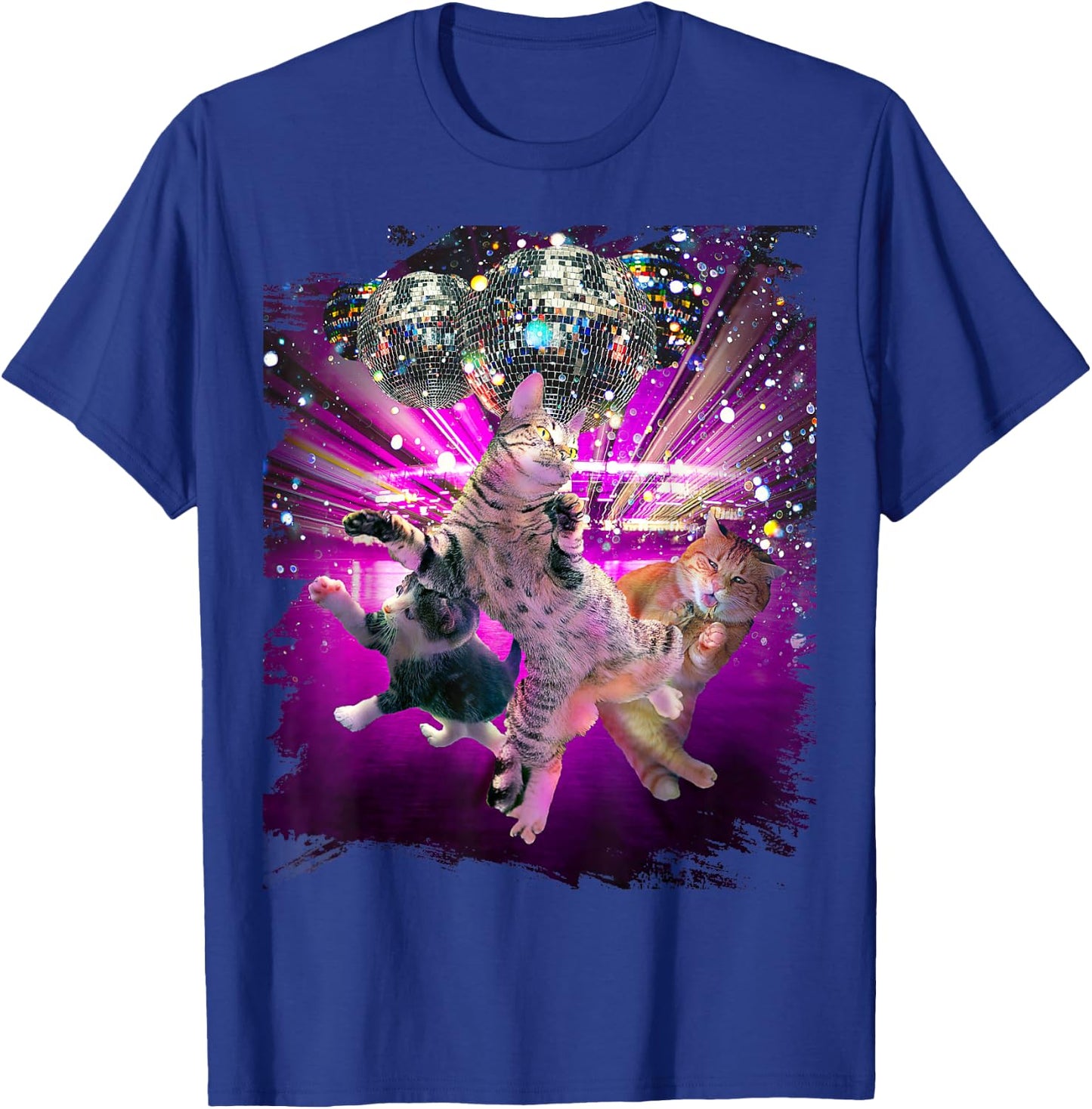 Disco Cats - 70s Disco Kitty Cat Rave T-Shirt - T-Shirt | Royal