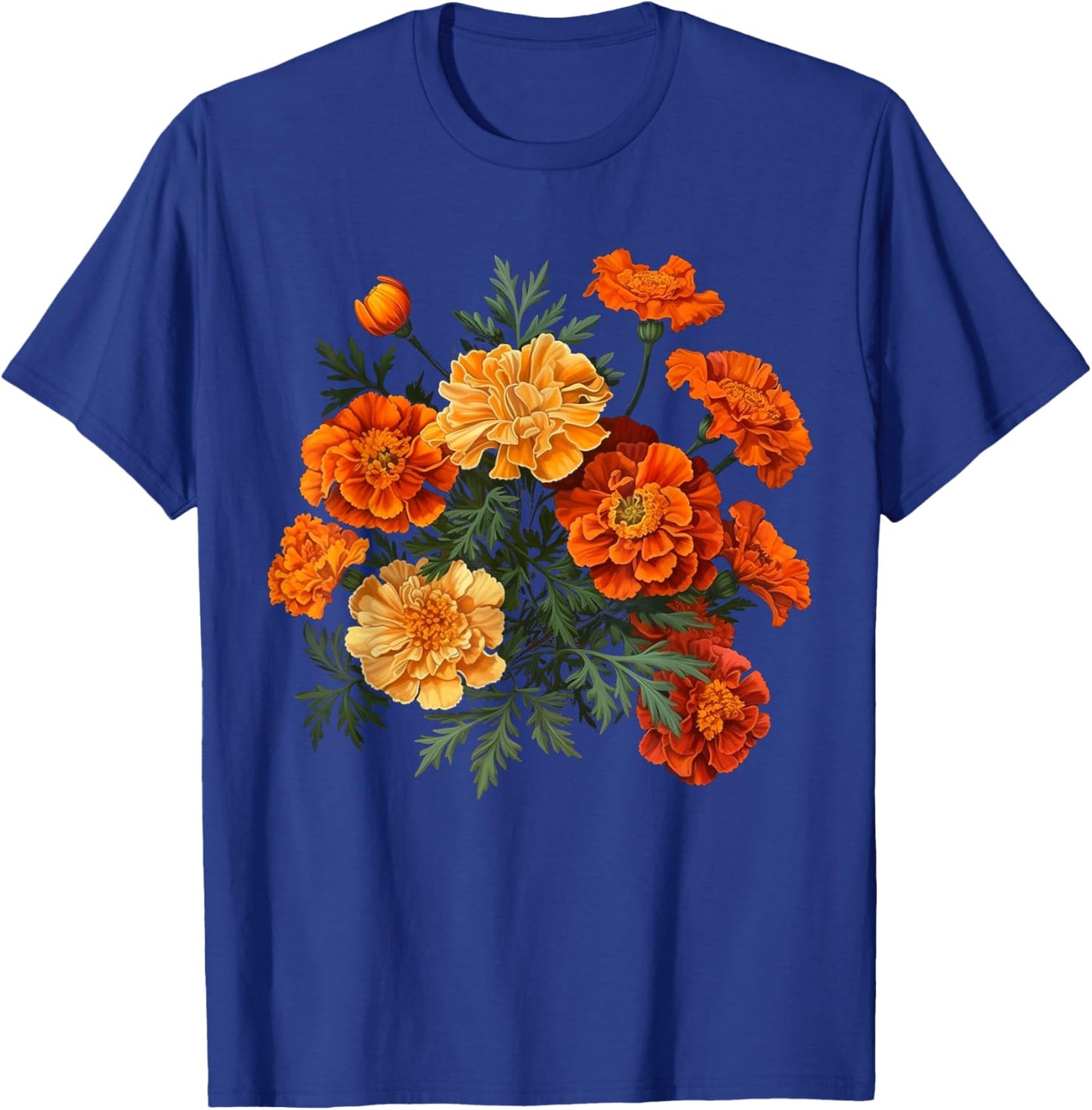 Birth Month Marigold Flower Floral Bouquet Flowers Lovers T-Shirt - T-Shirt | Royal