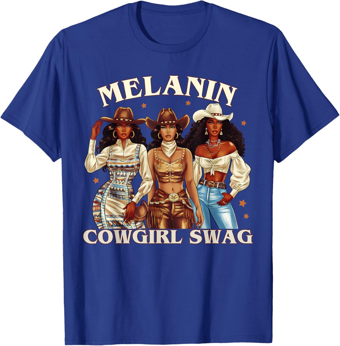 Black Women African Melanin Cowgirl Swag Black History Women T-Shirt - T-Shirt | Royal