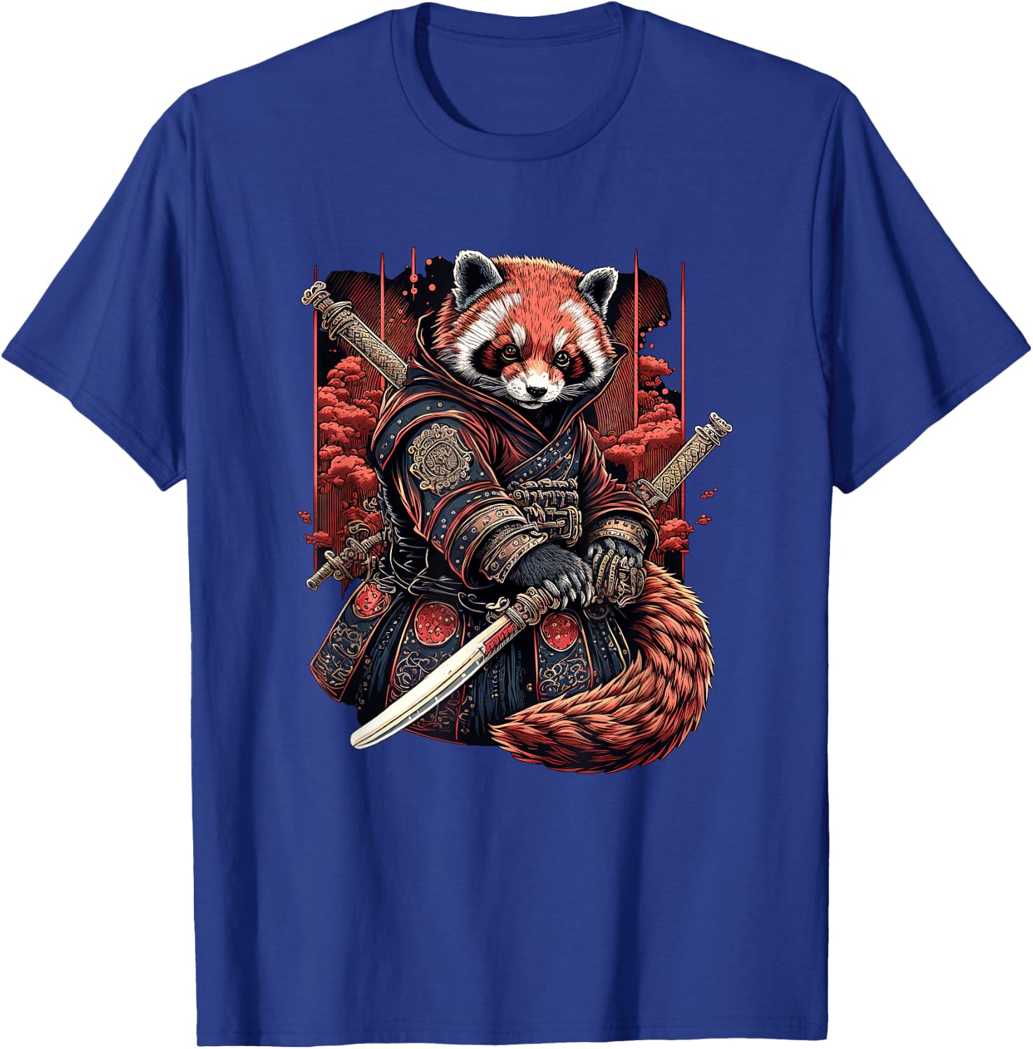 Red Panda Samurai Warrior Japanese Art T-Shirt - T-Shirt | Royal