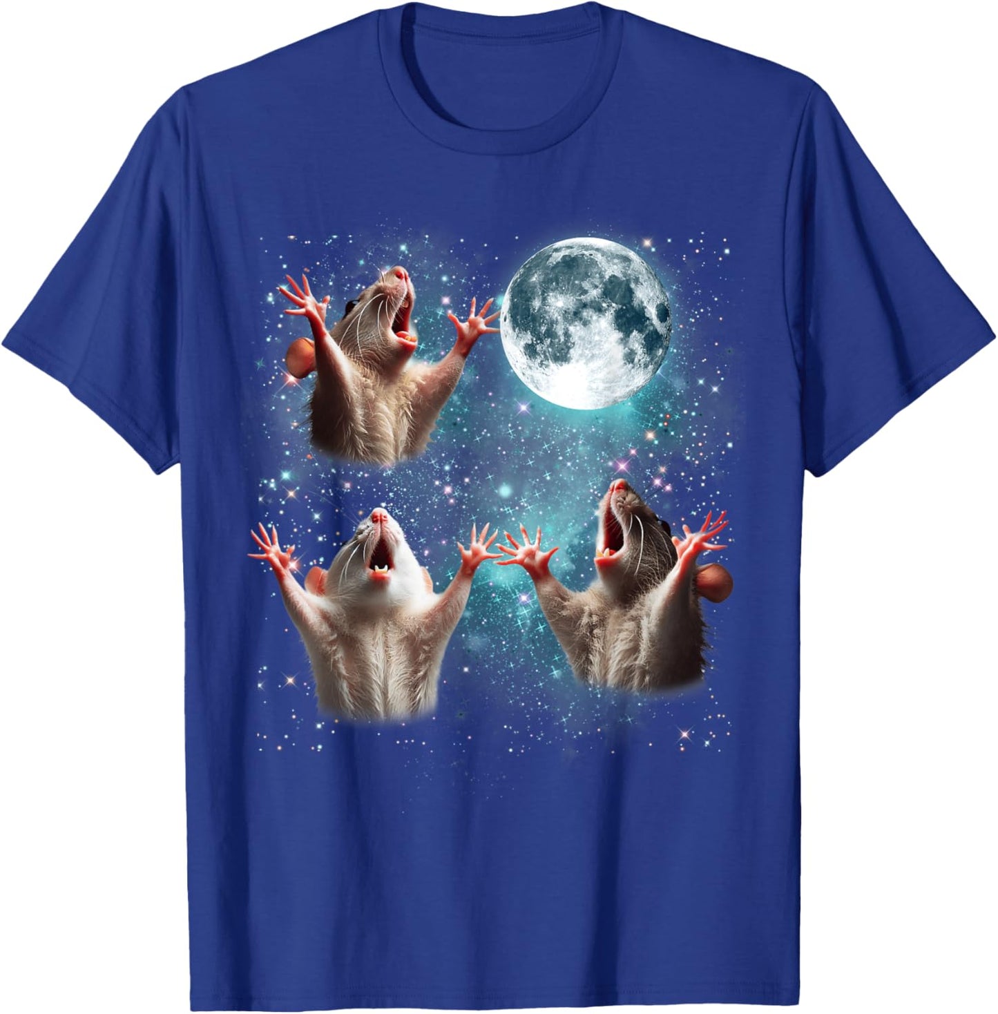 Three Rat Moon Funny 3 Rat Meme Gift Men Wonen Kid T-Shirt - T-Shirt | Royal