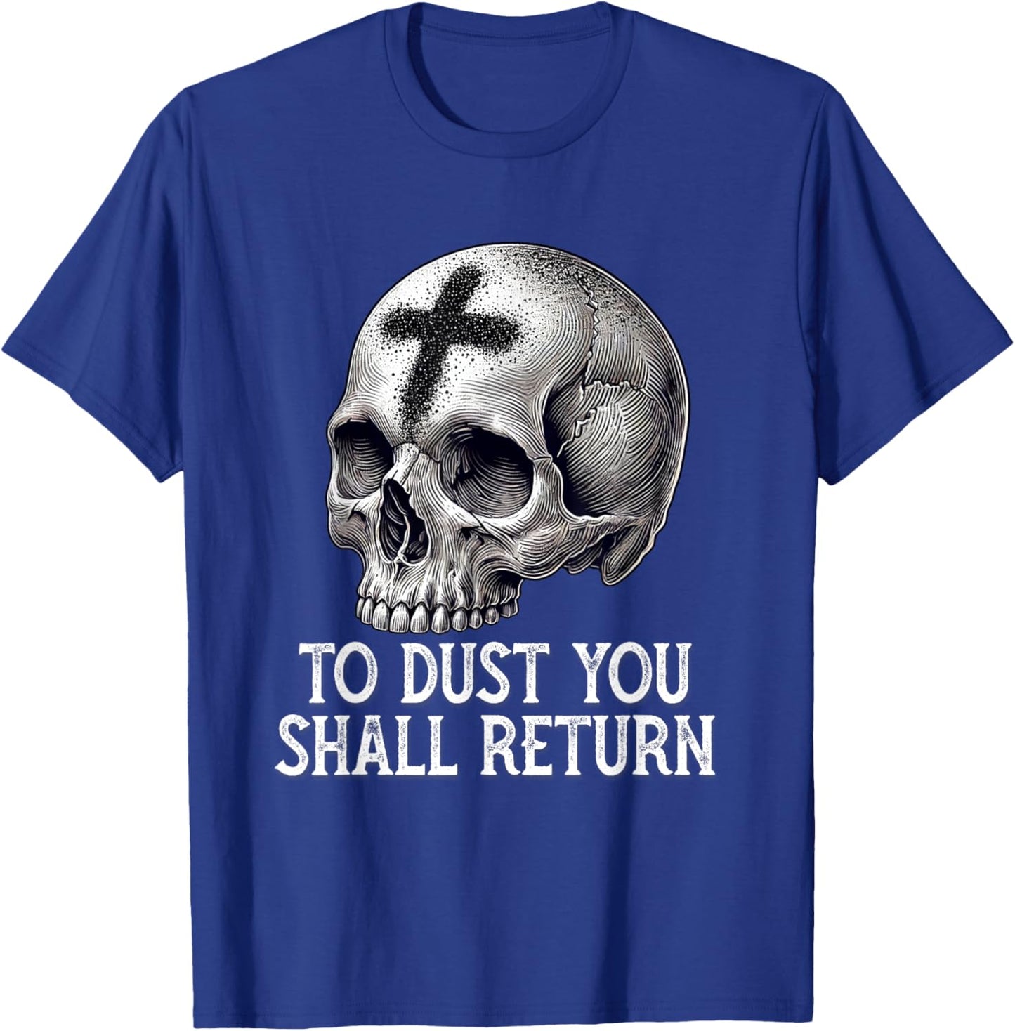 Memento Mori Catholic Crucifix Traditional Latin Mass Skull T-Shirt - T-Shirt | Royal