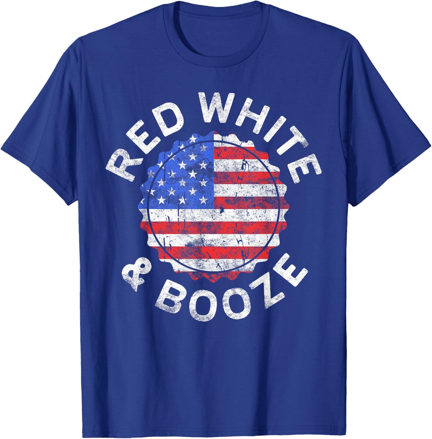 Red White And Booze Shirt Men Women Drinking 4th of July T-Shirt - T-Shirt | Royal