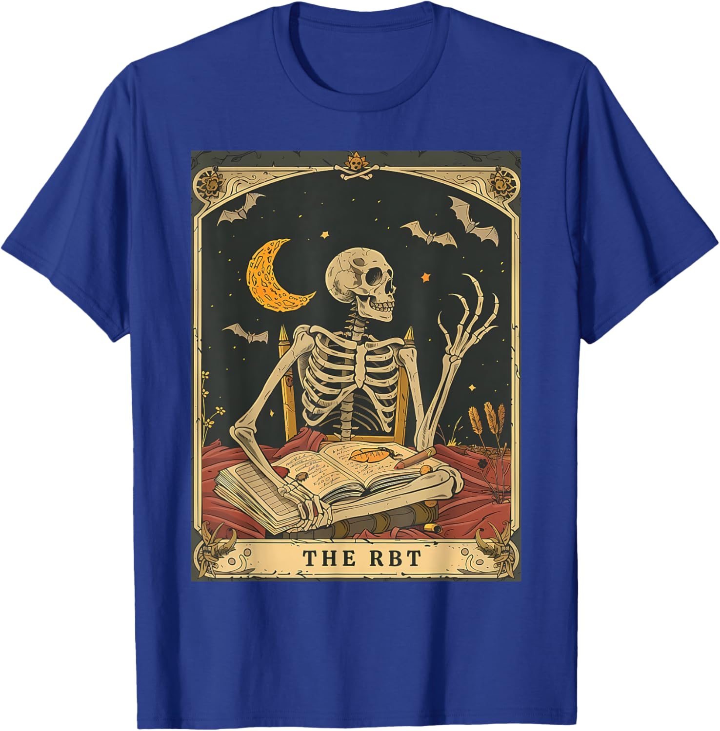RBT Tarot Card Funny Skeleton Behavior Analyst Halloween T-Shirt - T-Shirt | Royal