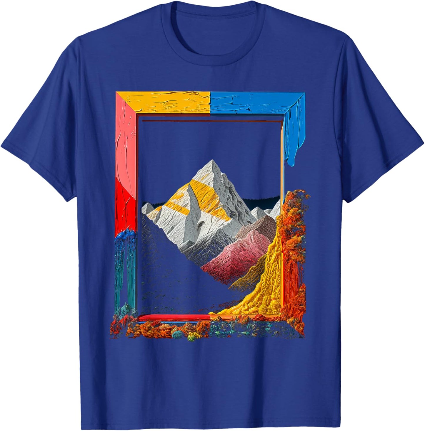 Nature Art Colorful Mountains Graphic Artwork T-Shirt - T-Shirt | Royal