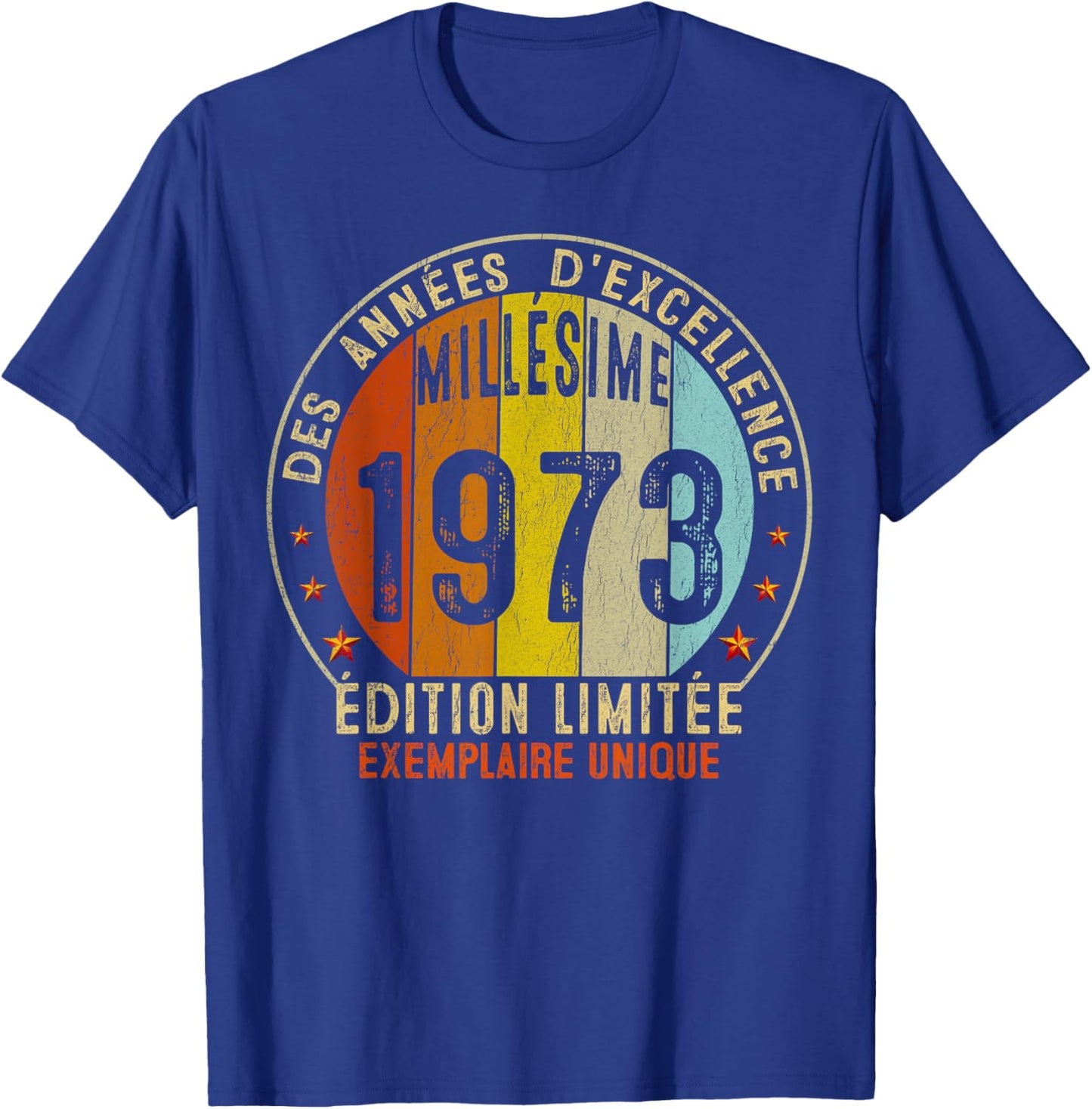 Vintage 1973 Gift 52 Years Man Birthday Humour , Black, S T-Shirt - T-Shirt | Royal