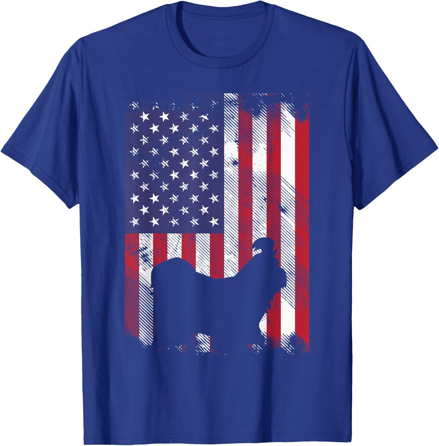 Shih Tzu America Flag Vintage Patriotic Dog Lover Owner Gift Kids Men T-Shirt - T-Shirt | Royal