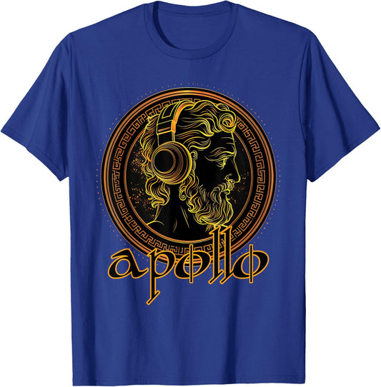 Apollo Greek God Music Lover Gamer Greece Mythology T-Shirt - T-Shirt | Royal